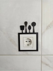 Stewehome Πλαίσιο πρίζας κουζίνας από ξύλο Μαύρο