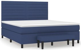 vidaXL Κρεβάτι Boxspring με Στρώμα Μπλε 160x200 εκ. Υφασμάτινο