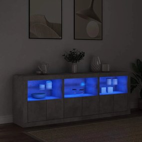 vidaXL Ντουλάπι με LED Γκρι Σκυροδέματος 181,5x37x67 εκ.