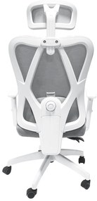 ΚΑΡΕΚΛΑ ΓΡΑΦΕΙΟΥ MEXER HM1195.02 ΓΚΡΙ MESH-ΜΕΤΑΛ.ΒΑΣΗ-ΣΚΕΛΕΤΟΣ ΛΕΥΚΟΣ 68x70x136Υεκ.