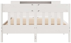 vidaXL Κρεβάτι Βιβλιοθήκη Χωρίς Στρώμα 120x190 εκ Μασίφ Ξύλο Πεύκου
