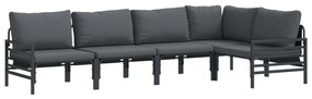 vidaXL Σετ Καναπέ Κήπου 5 pcs Ανθρακί Ατσάλι