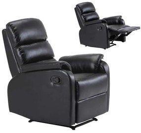 Πολυθρόνα COMFORT Relax Pu Μαύρο 79x97x101cm