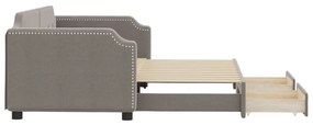 vidaXL Καναπές Κρεβάτι Συρόμενος Taupe 90x200 εκ. Ύφασμα & Συρτάρια