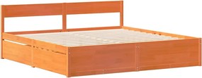 vidaXL Σκελετός Κρεβ. Χωρίς Στρώμα Καφέ Κεριού 200x200 εκ Μασίφ Πεύκο
