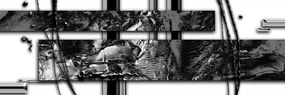 Εικόνα αφαίρεσης πολυτελείας σε ασπρόμαυρο - 150x50