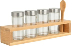 Βαζάκια Μπαχαρικών (Σετ 5τμχ) Σε Σταντ Estia Bamboo Essentials 01-28763