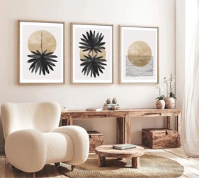 Decorative Framed MDF Painting (3 Pieces) Huhu210 - 50 x 70 Multicolor
