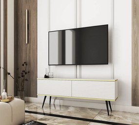 Lh-homefurniture Έπιπλο τηλεόρασης ORO_MDF Λευκό 135x53x32cm P_ORO_STVb_MDF_BL