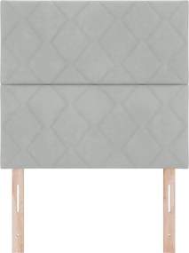 vidaXL LED κεφαλάρι Ανοιχτό γκρι 100 cm Βελούδο