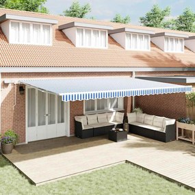 vidaXL Σκηνίτσα Αναδιπλούμενη with Μπλε και λευκό 6 x 3 m
