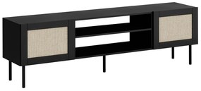 Τραπέζι Tv Charlotte R103, Μαύρο, Ανοιχτό καφέ, 180x56x40cm, 33 kg | Epipla1.gr