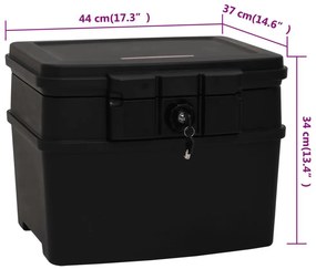 Χρηματοκιβώτιο Μαύρο 44 x 37 x 34 εκ. - Μαύρο