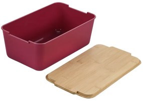 Κουτί ψωμιού KESPER 58453, 33x18.5x12 cm, καπάκι μπαμπού, Μπορντώ
