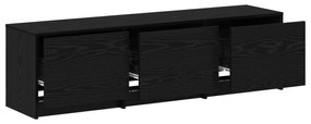 vidaXL TV Cabinet με LED Μαύρη Βελανιδιά 140x34x40 cm Επεξεργασμένο Ξύλο