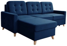 Γωνιακός καναπές Vanisa, κρεβάτι 210x140cm, Μπλέ 263x92x154cm-Αριστερή γωνία-BOG9887
