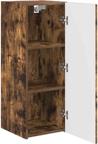 vidaXL Ντουλάπι Τηλεόρασης Τοίχου 2 pcs Καπνιστό Δρύς