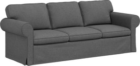 vidaXL Καναπές 2 pcs Σκούρο Γκρι