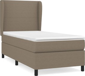 vidaXL Κρεβάτι Boxspring με Στρώμα Taupe 100 x 200 εκ. Υφασμάτινο