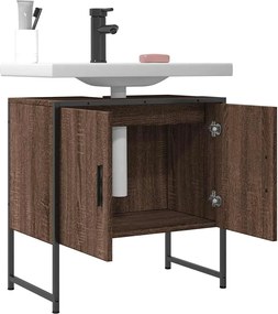 vidaXL Ντουλάπι Νιπτήρα Μπάνιου Καφέ Δρυς 60x33x60 εκ. Επεξ. Ξύλο
