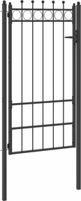 vidaXL Πύλη Φράχτη HORST 100 x 175 cm Μέταλλο Μαύρο Κλειδώσιμο