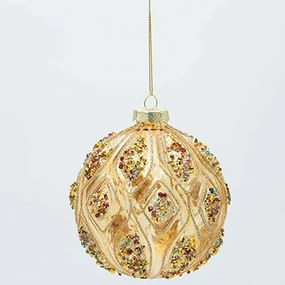 Χριστουγεννιάτικες Μπάλες Πέτρες (Σετ 4Τμχ) 600-47468 10cm Gold