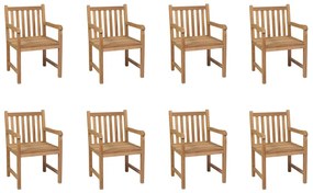 3073003 vidaXL Καρέκλες Εξωτερικού Χώρου 8 τεμ. από Μασίφ Ξύλο Teak Καφέ, 1 Τεμάχιο