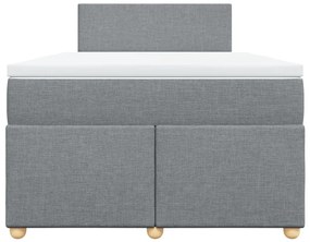 Κρεβάτι Boxspring με Στρώμα Ανοιχτό Γκρι 120x200 εκ. Υφασμάτινο - Γκρι