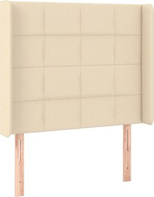 vidaXL Κρεβάτι Boxspring με Στρώμα &amp; LED Κρεμ 80x200 εκ. Υφασμάτινο
