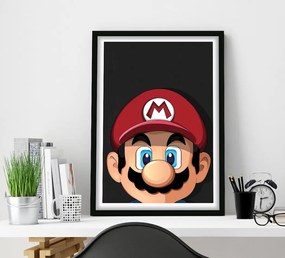 Πόστερ &amp; Κάδρο Super Mario GM003 30x40cm Μαύρο Ξύλινο Κάδρο (με πόστερ)