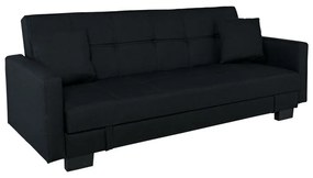 KELSO Καναπές - Κρεβάτι με Αποθηκευτικό Χώρο, 3Θέσιος, Ύφασμα Μαύρο 197x81x80cm Bed:176x105x38cm