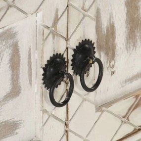 vidaXL Έπιπλο Τηλεόρασης Λευκό 140 x 30 x 35 εκ. από Μασίφ Ξύλο Μάνγκο