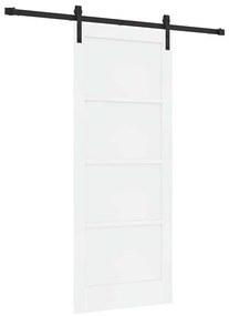 vidaXL Συρόμενη Πόρτα Λευκό και μαύρο 83 x 202 εκ.