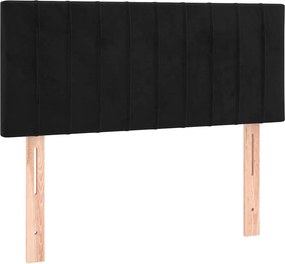 vidaXL Κρεβάτι Boxspring με Στρώμα Μαύρο 80 x 200 εκ. Βελούδινο