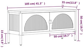 Έπιπλο Τηλεόρασης Μαύρο 105 x 35 x 50 εκ. από Γυαλί και Ατσάλι - Μαύρο