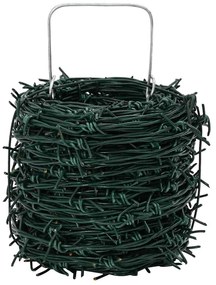 vidaXL Αγκαθωτό Σύρμα Πράσινο 100 m