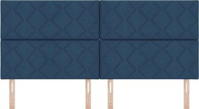 vidaXL LED κεφαλάρι Μπλε 200 cm ύφασμα