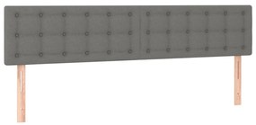 vidaXL Κεφαλάρια Σκ. Γκρι 200x5x78/88 εκ. Ύφασμα