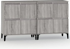 vidaXL Ντουλάπι 2 τεμ. Γκρι Sonoma 60x35x70 εκ. από Επεξεργασμένο Ξύλο