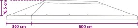 vidaXL Κάλυψη Σκηνής Γκαζebo 6 x 3 m Τερακότα Πολυεστέρας 190