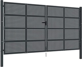 vidaXL Πόρτα Κήπου Ανθρακί 400x175 εκ. Ατσάλι