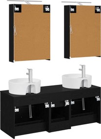 vidaXL Σετ Επίπλων Μπάνιου 5 pcs Μαύρη Δρυς