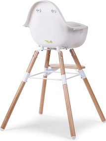 Κάθισμα Φαγητού Childhome EVOLU 2 Natural-White 2in1 &amp; Bumper