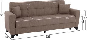 ΣΕΤ ΣΑΛΟΝΙΟΥ ΨΗΛΗ ΠΛΑΤΗ 2ΘΕΣΙΟΣ &amp; 3ΘΕΣΙΟΣ HM11748.02-ΜΠΕΖ