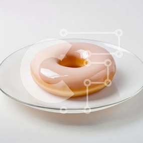 Σετ των 2 Intra Συλλεκτικό Ξύλινο Παζλ Plywood 4mm - Γυαλισμένο ντόνατ σε λευκό πιάτο Σε Ξύλινο Κουτί - Διαστάσεις: 10x10 cm – 25 κομμάτια