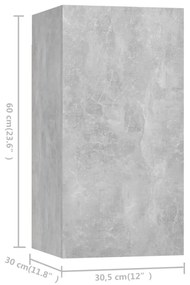 Έπιπλα Τηλεόρασης 7 τεμ. Γκρι Σκυρ. 30,5x30x60 εκ. Μοριοσανίδα 3079163
