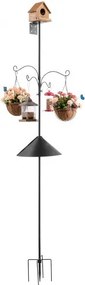 VEVOR 2370mm Bird Feeding Station 4 Hook Wild Bird Feeder Stand Pole