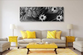 Εικόνα λουλουδιών σε ασπρόμαυρο φόντο - 120x40