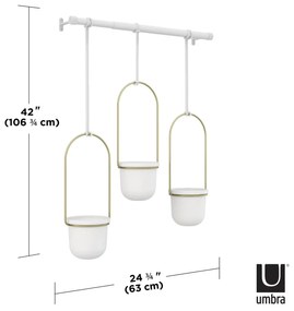 Σετ 3 κρεμαστά κασπώ Umbra Triflora planter 1011748-524