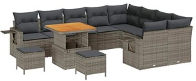 vidaXL Σετ Καναπέ Κήπου 12 pcs Γκρι συνθετικό ρατάν